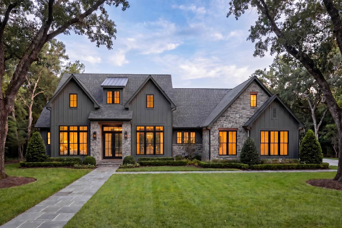 Plan 52039HZ: Modern Transitional  House Plan with Split Bedrooms and Outdoor Kitchen - Image #3 - Modern, Southern, Transitional