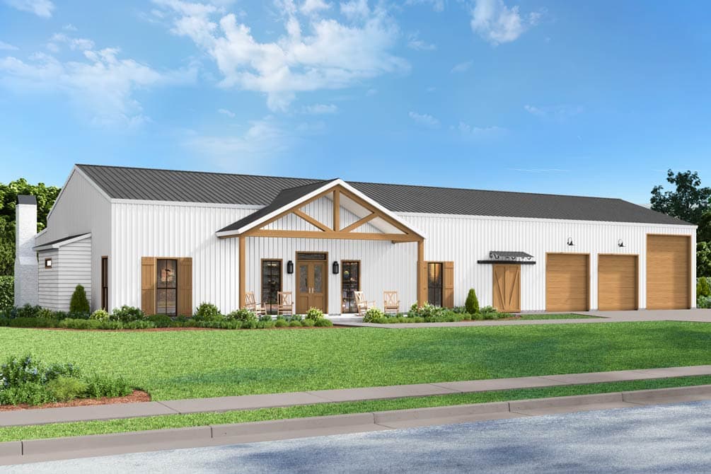 Plan image - 170016ADS:Modern Barndominium House Plan with 3 Beds and Expansive Garage