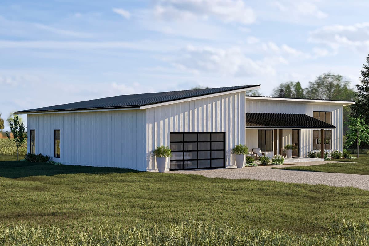 Plan 623636DJ: Modern Barndominium House Plan: 3 Beds, 2,443 Sq Ft, Split Layout - Image #3 - Barndominium, Contemporary