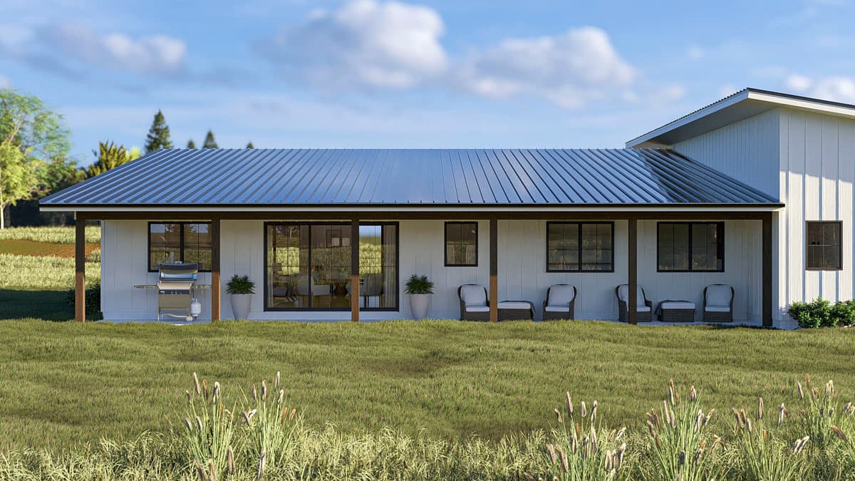 Plan 623636DJ: Modern Barndominium House Plan: 3 Beds, 2,443 Sq Ft, Split Layout - Image #5 - Barndominium, Contemporary