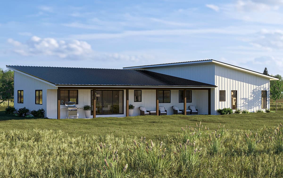 Plan 623636DJ: Modern Barndominium House Plan: 3 Beds, 2,443 Sq Ft, Split Layout - Image #6 - Barndominium, Contemporary