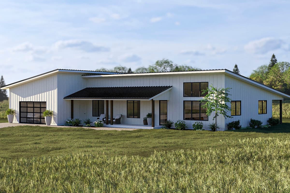 Plan 623636DJ: Modern Barndominium House Plan: 3 Beds, 2,443 Sq Ft, Split Layout - Image #7 - Barndominium, Contemporary