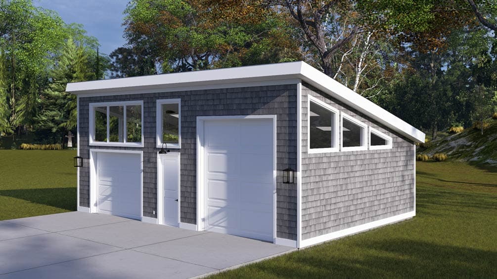 Plan 61746UT: Contemporary 2-Car Garage Plan with 900 Sq Ft - Image #2 - Contemporary