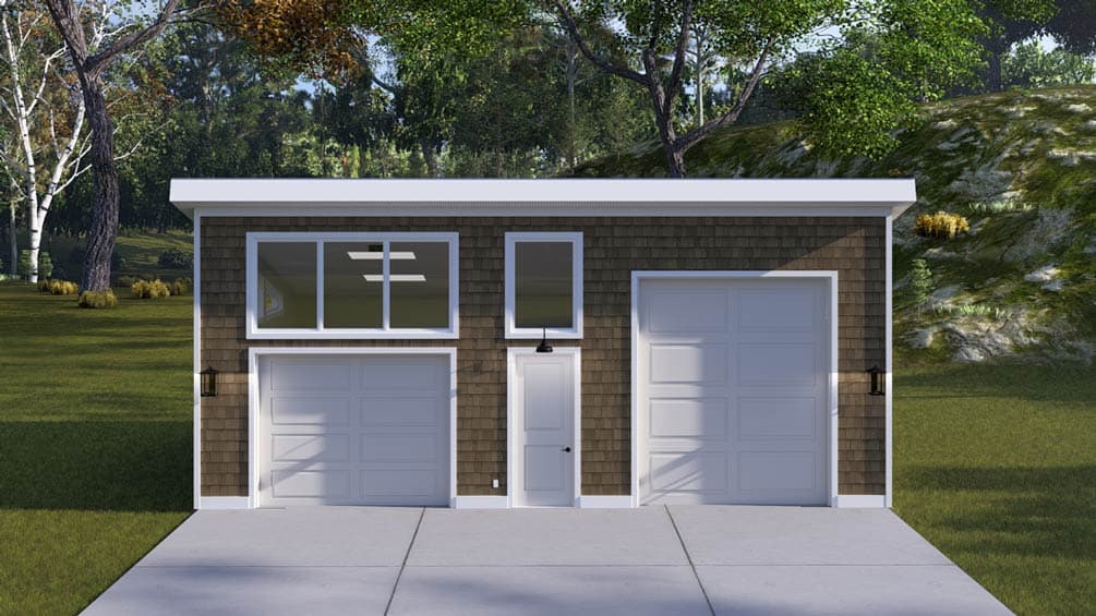 Plan 61746UT: Contemporary 2-Car Garage Plan with 900 Sq Ft - Image #4 - Contemporary