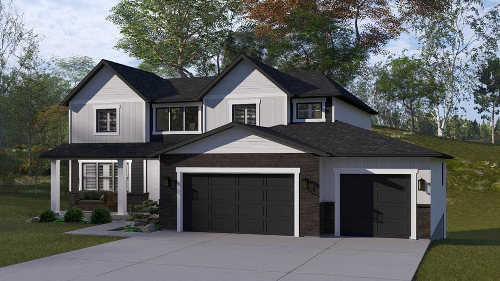 Plan 61747UT: Modern Farmhouse House Plan with 4 Beds, First-Floor Master, and 3-Car Garage - Image #3 - Craftsman, Farmhouse, Modern Farmhouse, Traditional