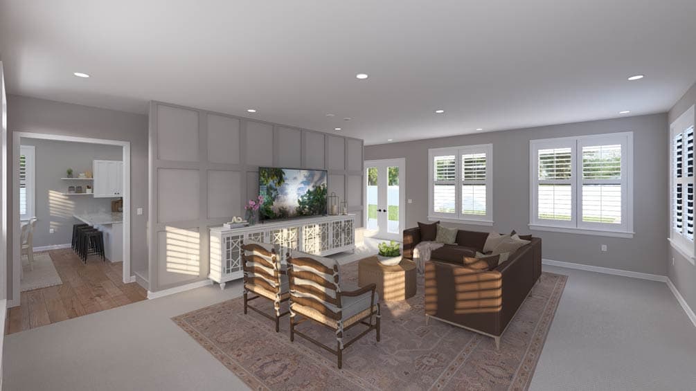 Plan 61749UT: Traditional Farmhouse House Plan with 3 Bedrooms, Loft, and Front Garage - Image #5 - Farmhouse, Traditional