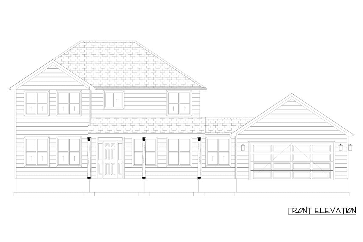 Plan 61749UT: Traditional Farmhouse House Plan with 3 Bedrooms, Loft, and Front Garage - Image #17 - Farmhouse, Traditional