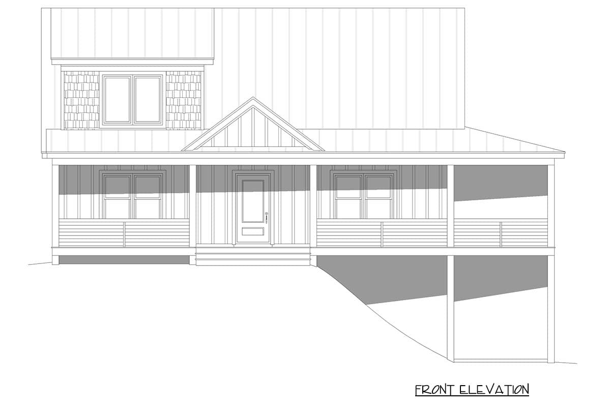 Plan 680662VR: Country Farmhouse House Plan with 3 Beds and Wraparound Porch - Image #5 - Country, Farmhouse
