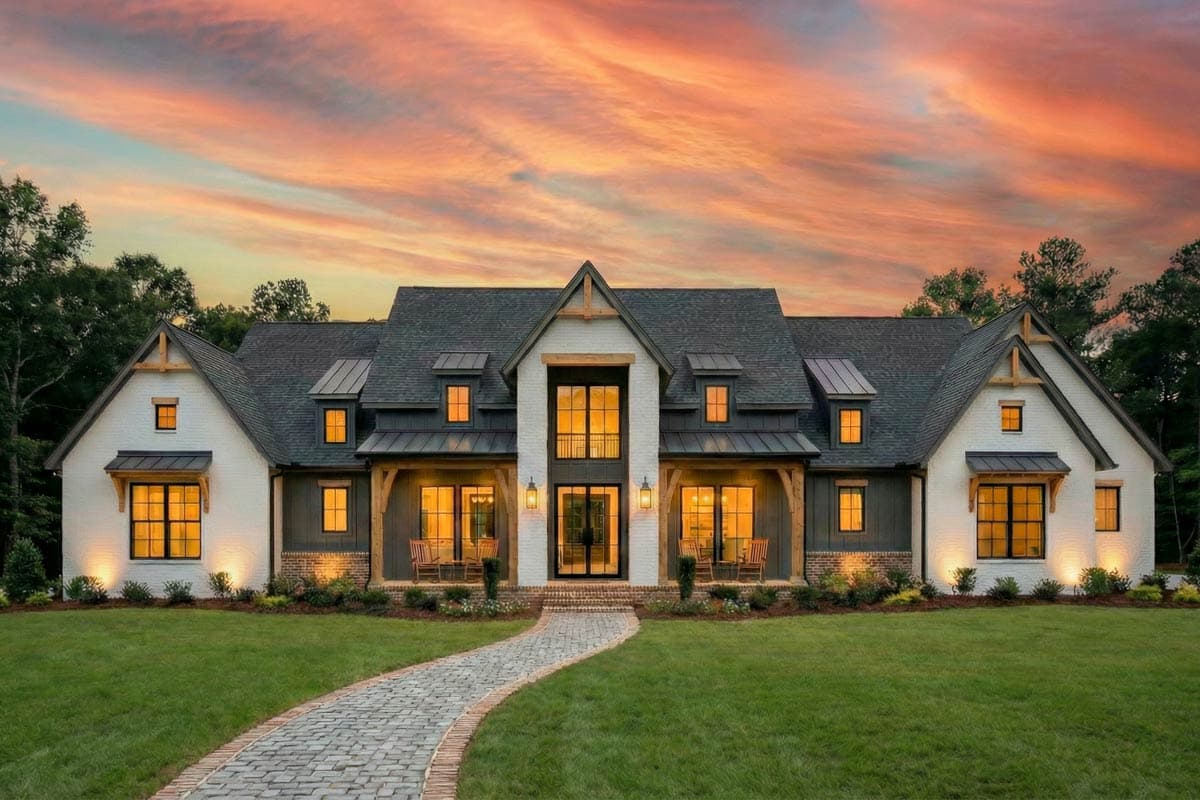 Plan image - 56570SM:Modern Farmhouse House Plan with 4 Beds, 3-Car Garage, and Outdoor Kitchen