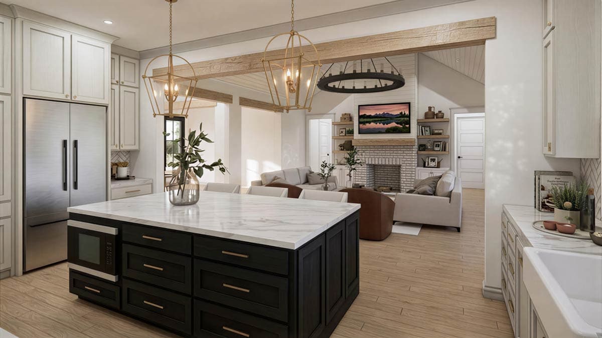 Plan 56570SM: Modern Farmhouse House Plan with 4 Beds, 3-Car Garage, and Outdoor Kitchen - Image #9 - Craftsman, Modern Farmhouse, New American, Transitional