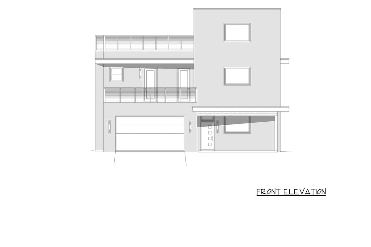 Plan 680663VR: Expansive Modern House Plan with Elevator and Abundant Outdoor Space - Image #6 - Contemporary, Modern