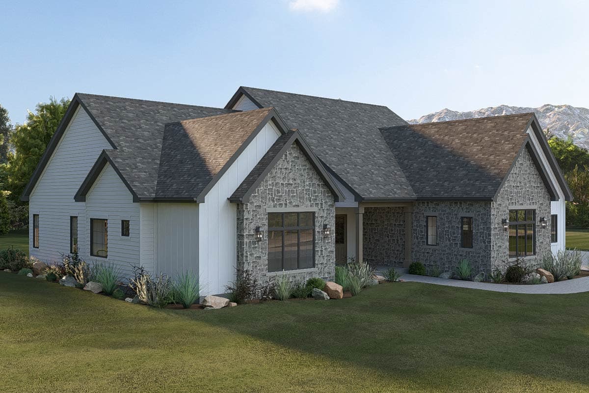 Plan 623637DJ: Contemporary Modern Farmhouse House Plan with 4 Beds and In-Law Suite - Image #4 - Contemporary, Modern Farmhouse