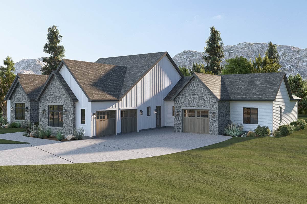 Plan 623637DJ: Contemporary Modern Farmhouse House Plan with 4 Beds and In-Law Suite - Image #8 - Contemporary, Modern Farmhouse