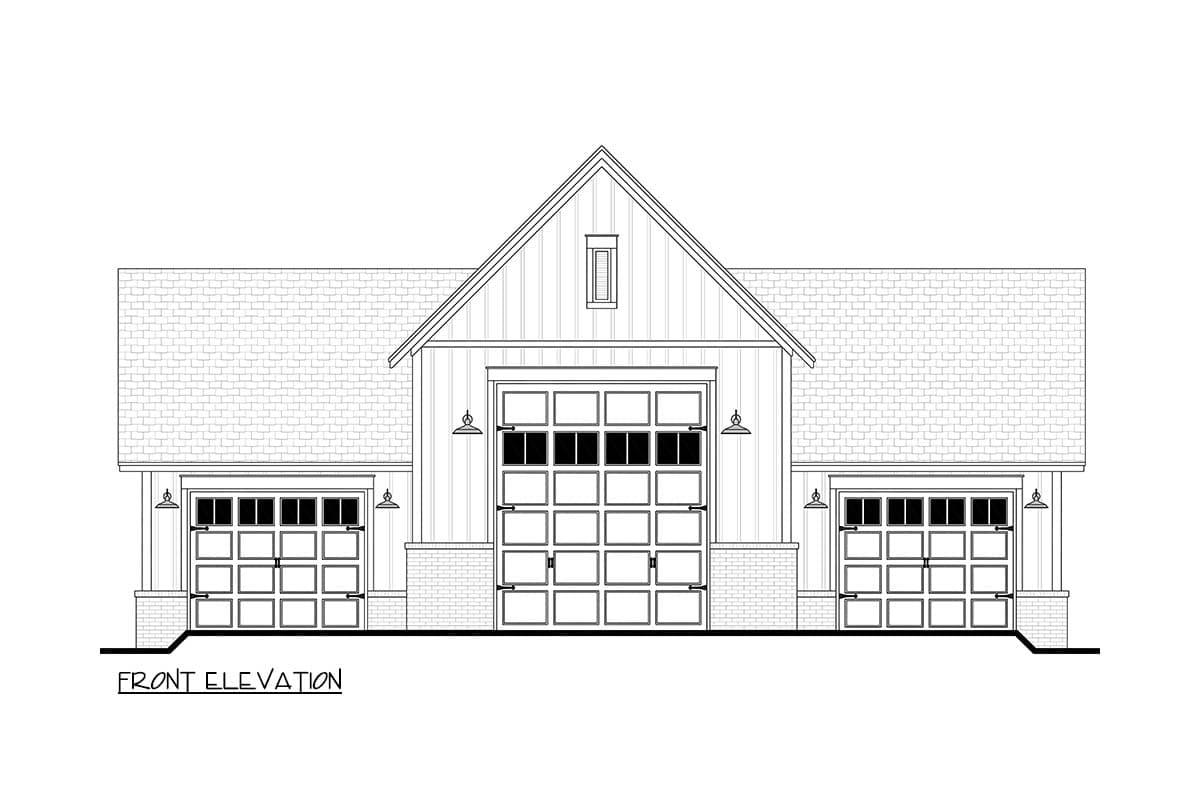 Plan 52040HZ: Modern Farmhouse RV Garage Plan with 3-Car Bay and 10-Foot Ceilings - Image #7 - Country, Modern Farmhouse, Southern