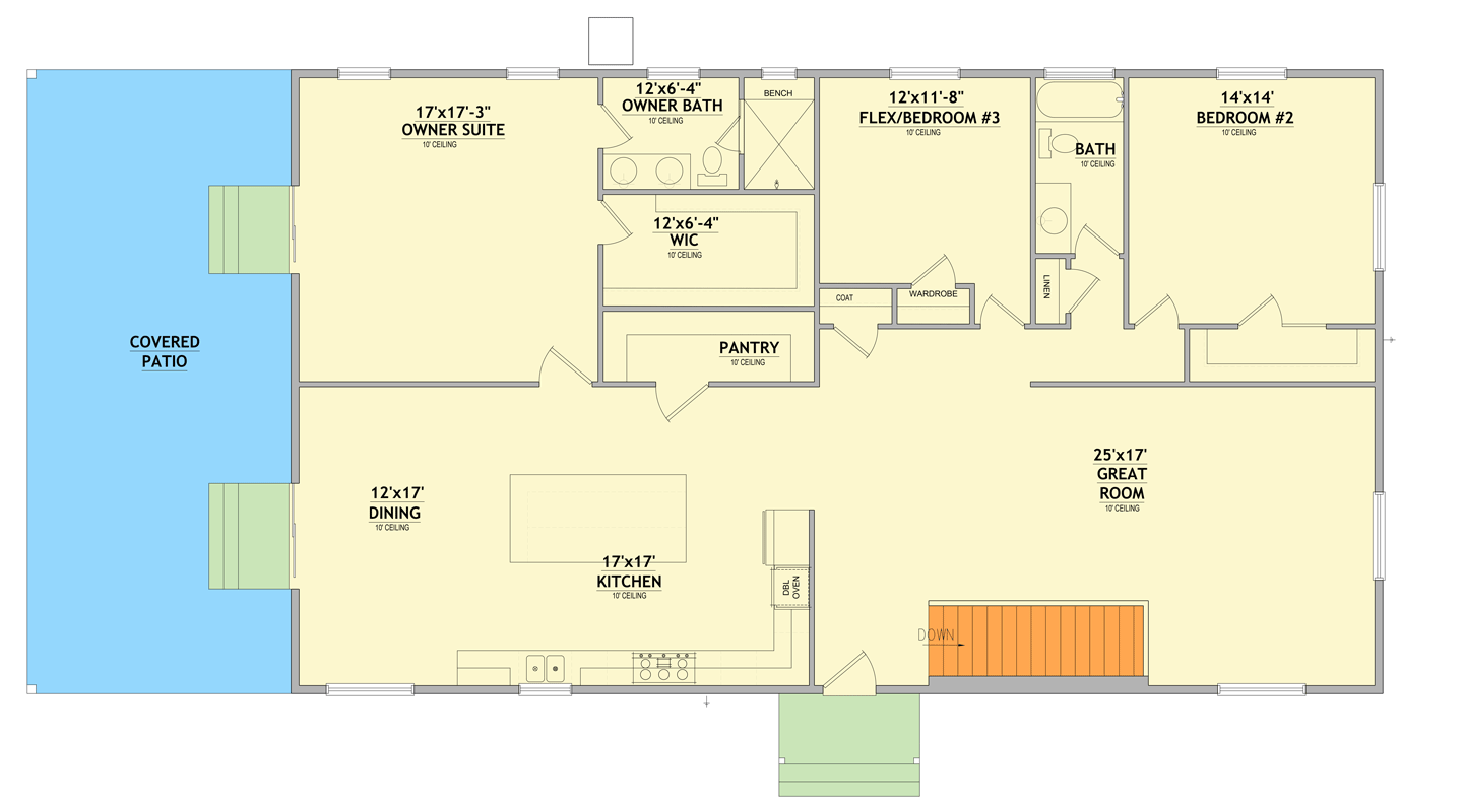 Plan 849080PGE: Inviting Traditional Ranch House Plan with Flexible Living - Floor Plan - Main Level - Ranch, Traditional