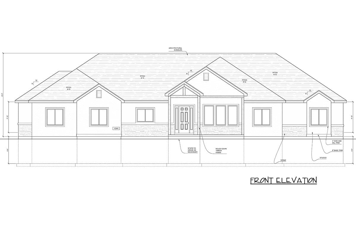 Plan 849081PGE: Traditional Ranch House Plan with 3 Bedrooms and Oversized  4-Car Garage - Image #2 - Ranch, Traditional