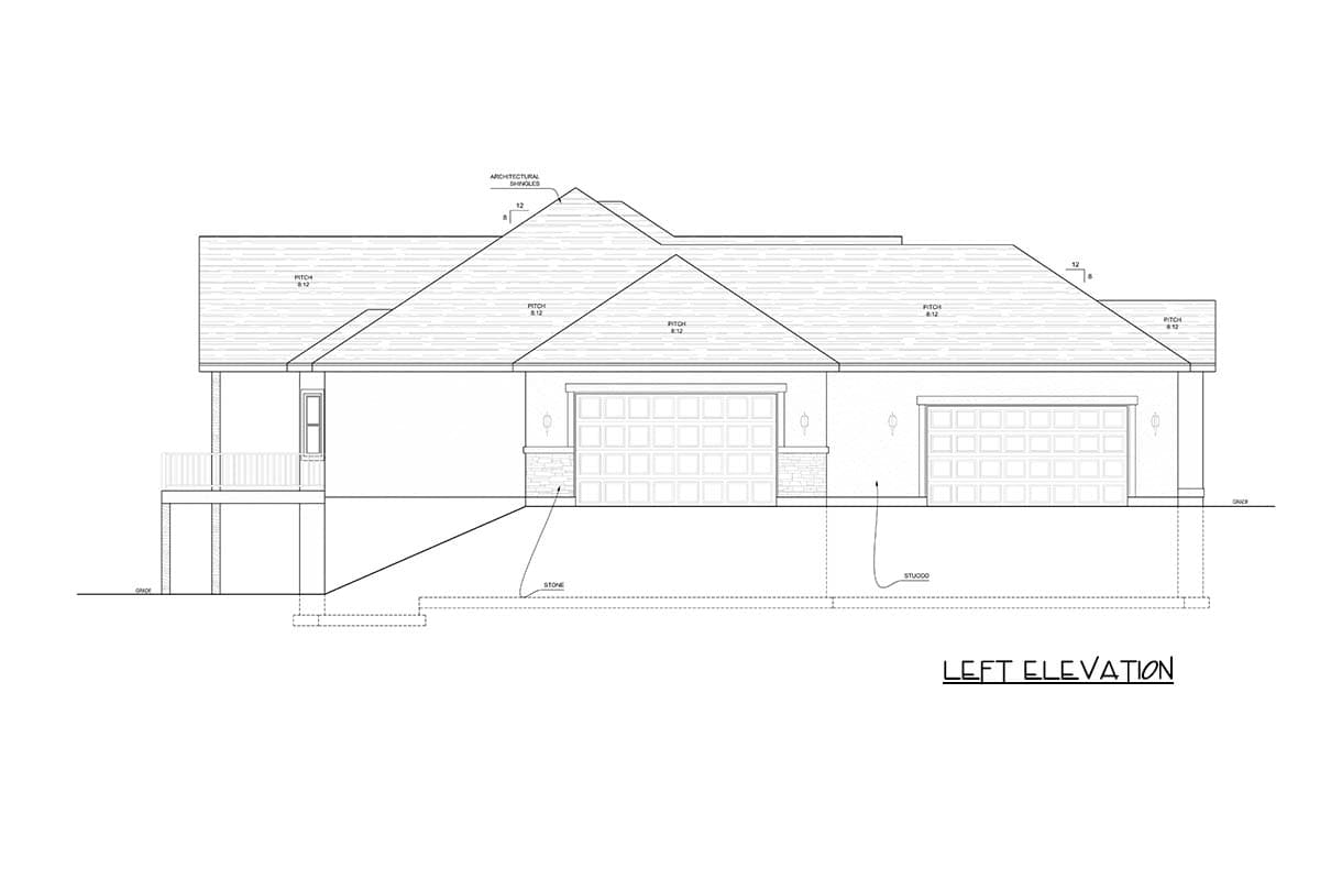 Plan 849081PGE: Traditional Ranch House Plan with 3 Bedrooms and Oversized  4-Car Garage - Image #3 - Ranch, Traditional