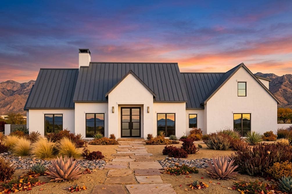 Plan 818204JSS: Modern Transitional House Plan with 4 Beds, Home Office, and Bonus Room - Image #2 - Modern, Transitional