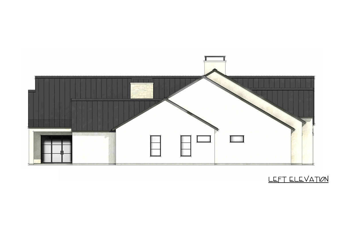 Plan 818204JSS: Modern Transitional House Plan with 4 Beds, Home Office, and Bonus Room - Image #5 - Modern, Transitional
