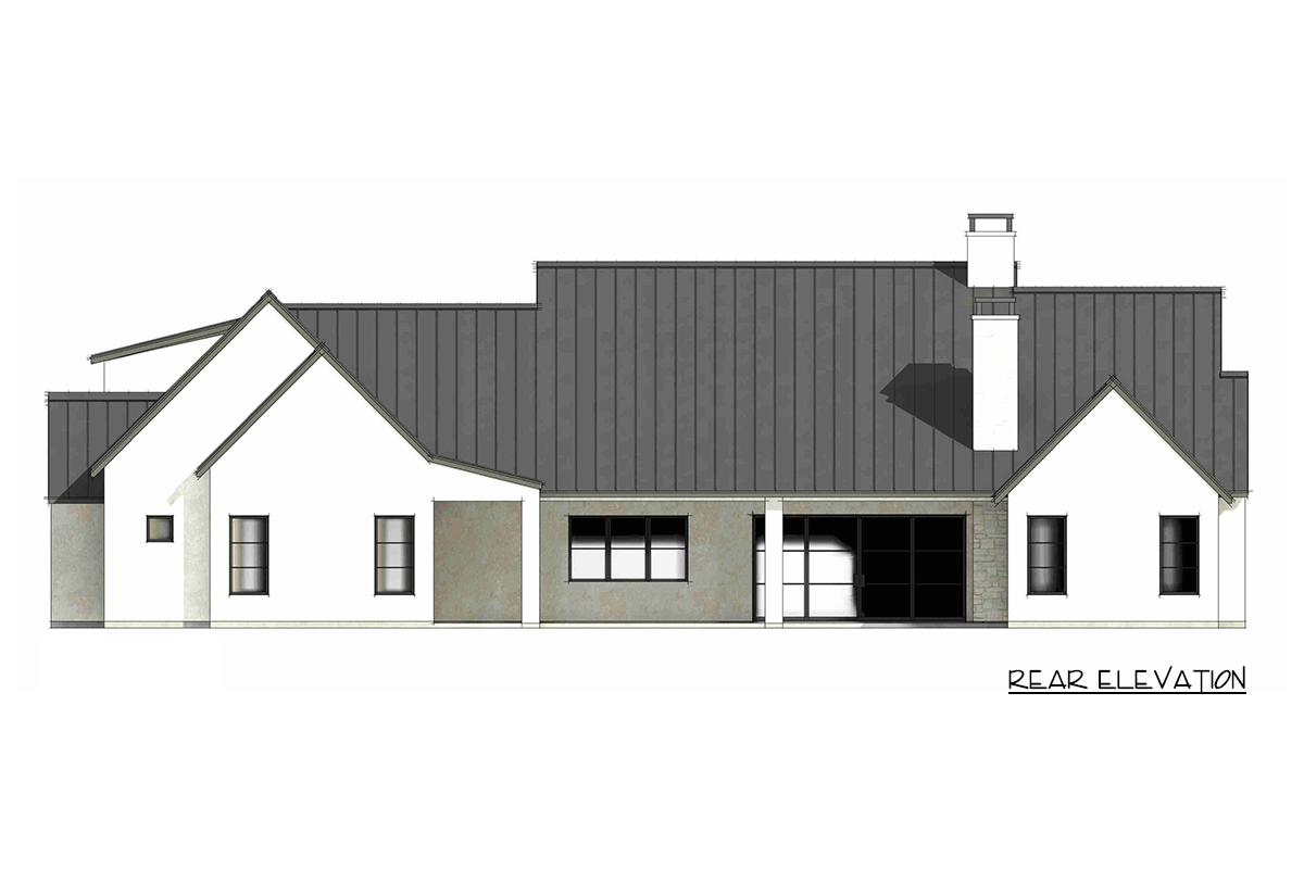 Plan 818204JSS: Modern Transitional House Plan with 4 Beds, Home Office, and Bonus Room - Image #6 - Modern, Transitional