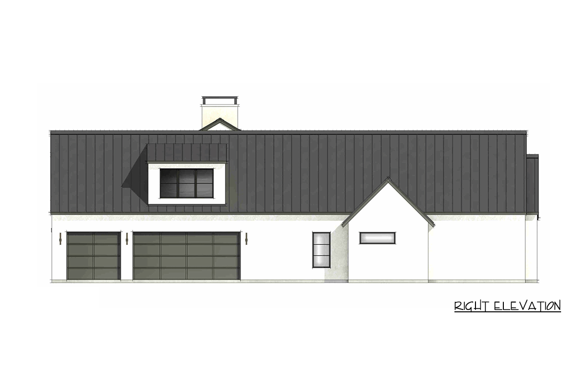 Plan 818204JSS: Modern Transitional House Plan with 4 Beds, Home Office, and Bonus Room - Image #7 - Modern, Transitional
