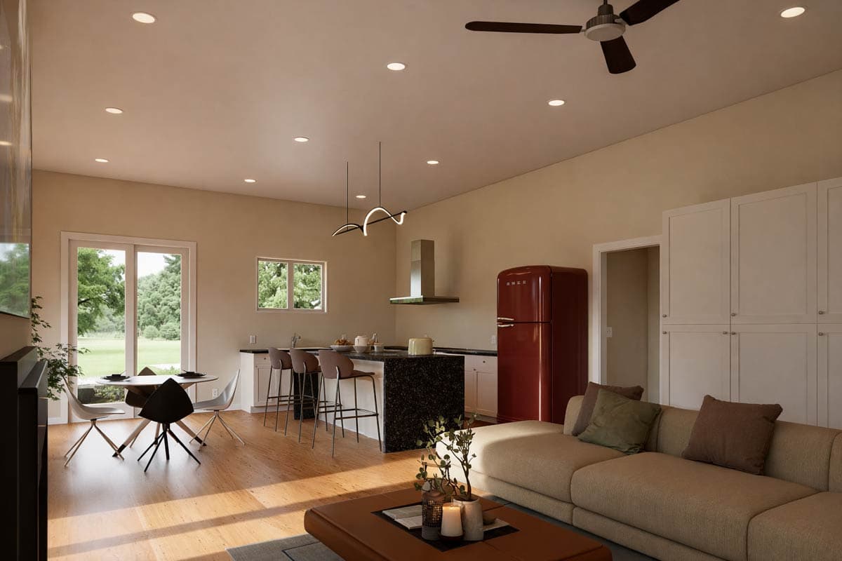 Plan 850029PKE: Sleek Modern House Plan with 3 Bedrooms and Dedicated Home Office - Image #5 - Contemporary, Modern