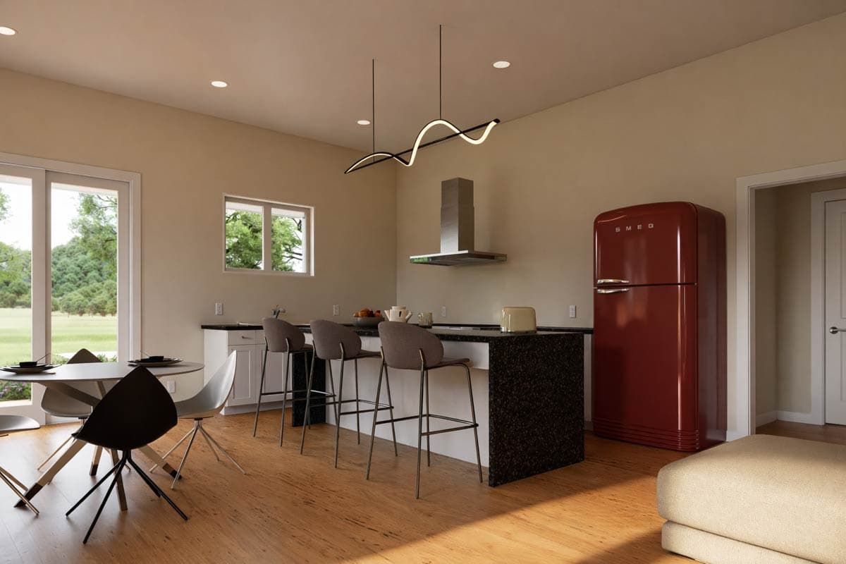 Plan 850029PKE: Sleek Modern House Plan with 3 Bedrooms and Dedicated Home Office - Image #6 - Contemporary, Modern