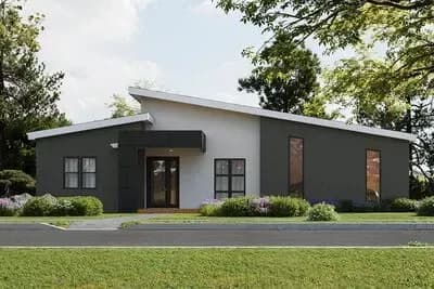 Sleek Modern House Plan with 3 Bedrooms and Dedicated Home Office