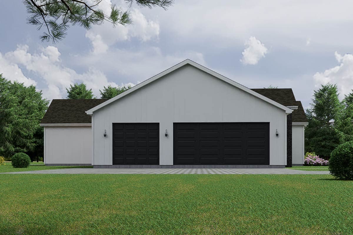 Plan 850030PKE: Modern Transitional House Plan with 4 Split Bedrooms and 3-Car Garage - Image #3 - Contemporary, Modern, Transitional