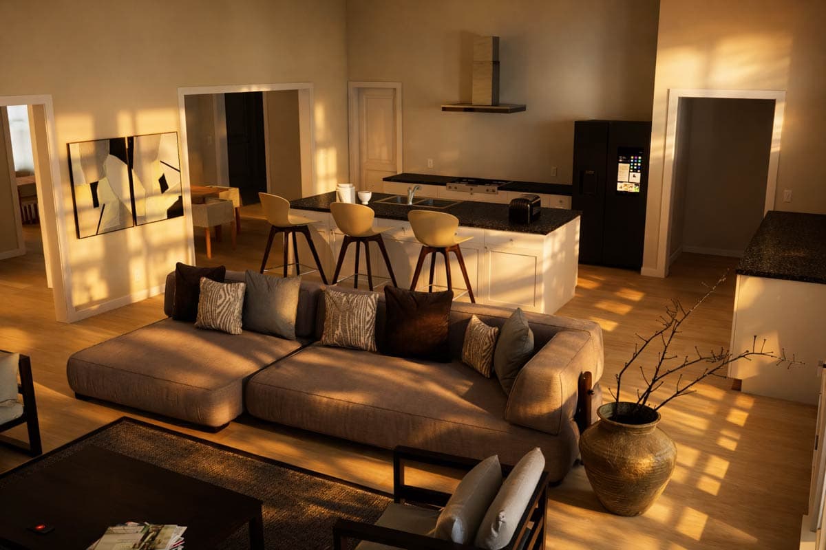 Plan 850030PKE: Modern Transitional House Plan with 4 Split Bedrooms and 3-Car Garage - Image #8 - Contemporary, Modern, Transitional