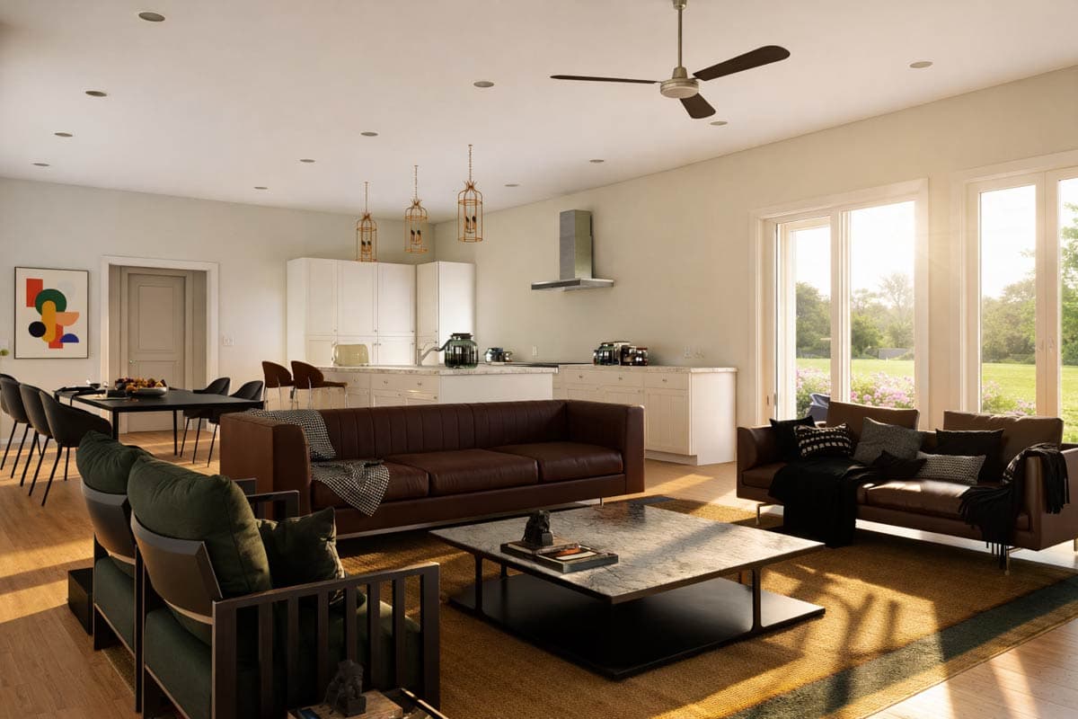 Plan 850031PKE: Contemporary 4-Bedroom House Plan with Wraparound Porch and 3-Car Garage - Image #6 - Contemporary, Modern