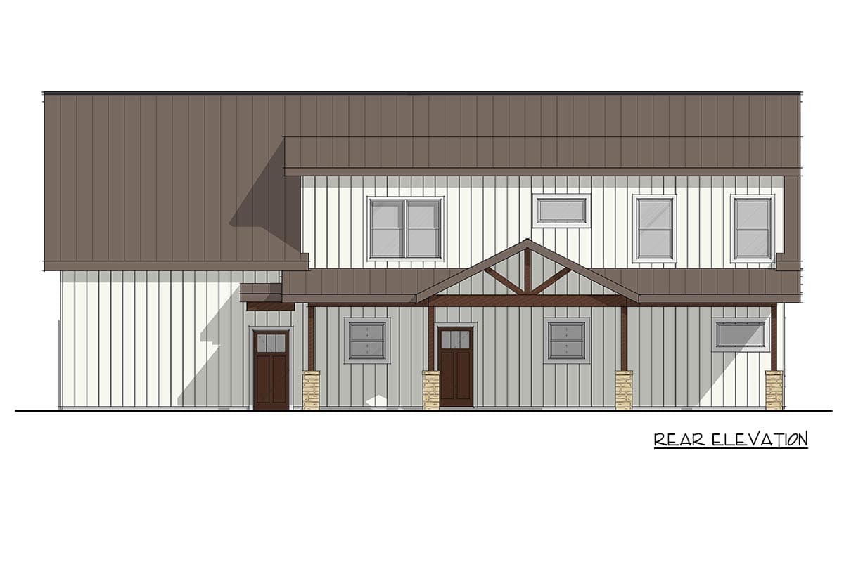 Plan 405144FDC: Modern Barndominium House Plan with 3 Beds and Vaulted Great Room - Image #4 - Barndominium, Farmhouse