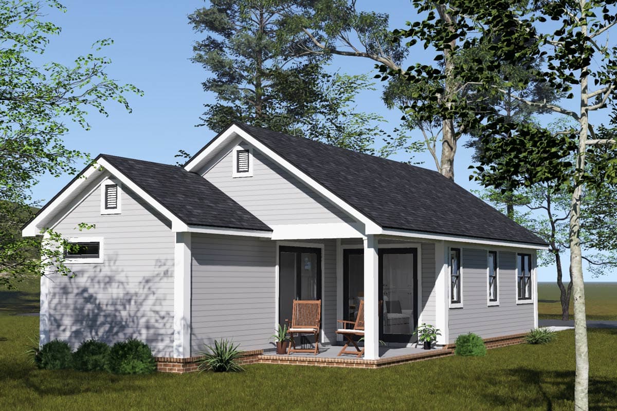 Plan 52546WM: Charming Country House Plan with Split Bedrooms and Rear Porch - Image #4 - Country, Traditional