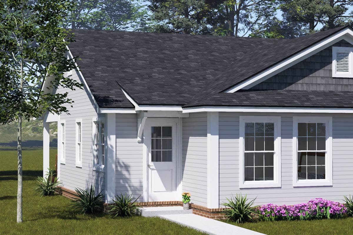 Plan 52547WM: Country Duplex House Plan with 4 Bedrooms and Split Living - Image #2 - Country, Traditional