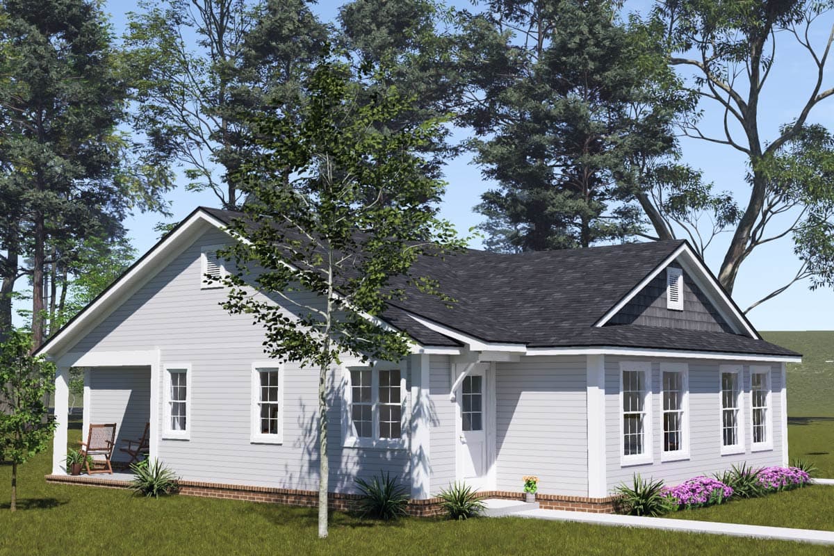 Plan 52547WM: Country Duplex House Plan with 4 Bedrooms and Split Living - Image #3 - Country, Traditional