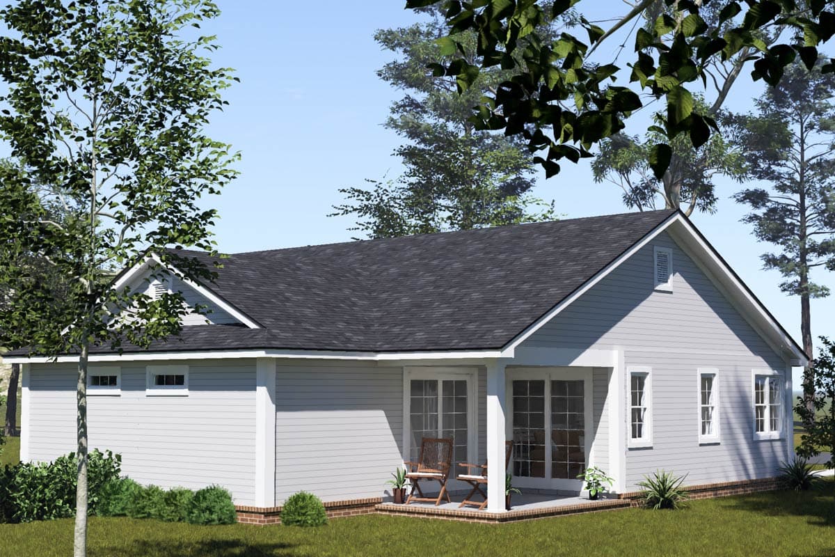 Plan 52547WM: Country Duplex House Plan with 4 Bedrooms and Split Living - Image #4 - Country, Traditional