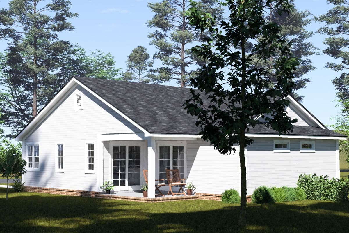 Plan 52547WM: Country Duplex House Plan with 4 Bedrooms and Split Living - Image #7 - Country, Traditional