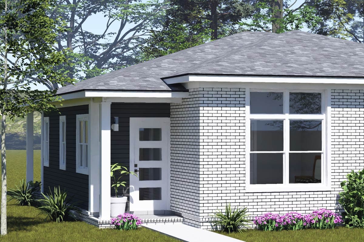 Plan 52548WM: Charming Modern Cottage Duplex House Plan with 4 Bedrooms and Large Rear Porch - Image #2 - Cottage, Modern, Traditional