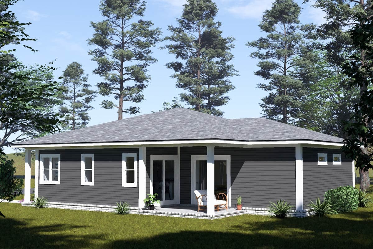 Plan 52548WM: Charming Modern Cottage Duplex House Plan with 4 Bedrooms and Large Rear Porch - Image #4 - Cottage, Modern, Traditional