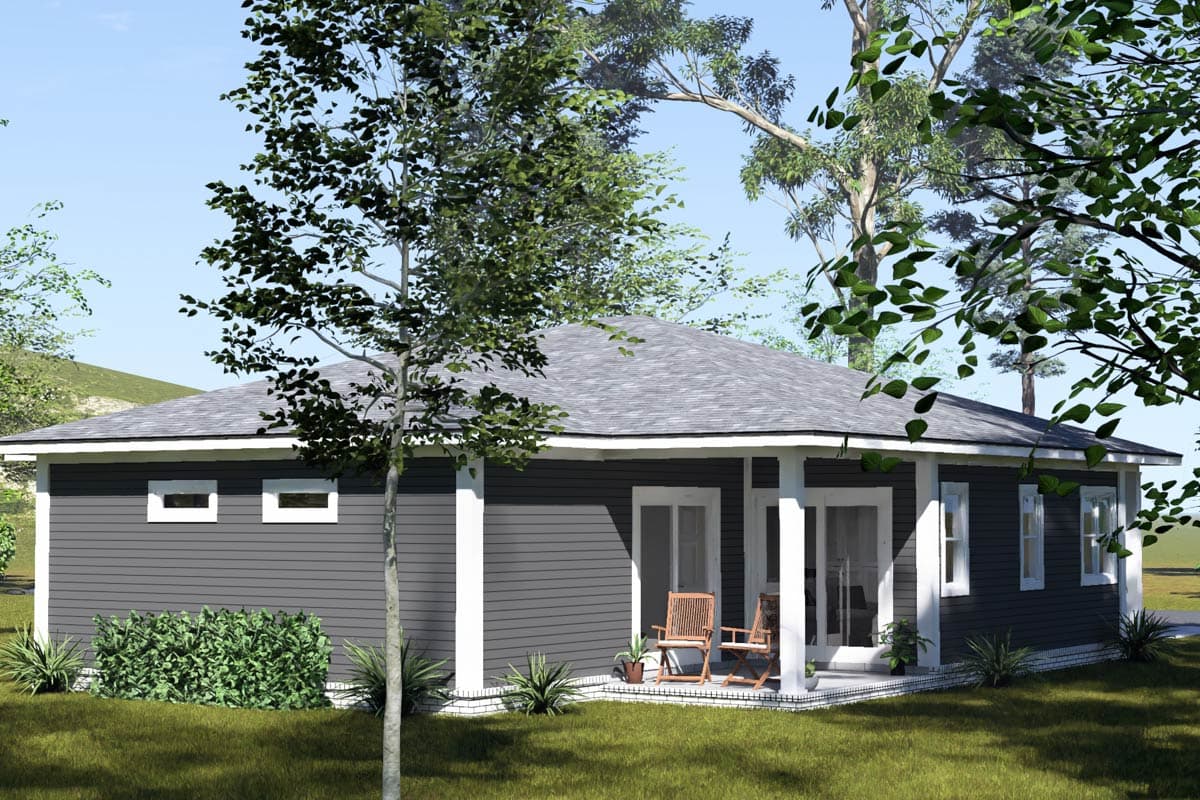 Plan 52548WM: Charming Modern Cottage Duplex House Plan with 4 Bedrooms and Large Rear Porch - Image #5 - Cottage, Modern, Traditional