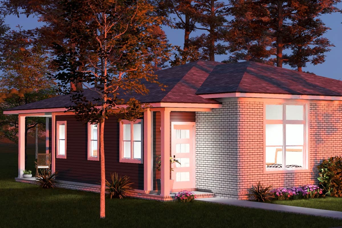 Plan 52548WM: Charming Modern Cottage Duplex House Plan with 4 Bedrooms and Large Rear Porch - Image #8 - Cottage, Modern, Traditional