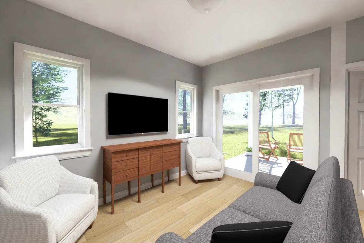 Plan 52548WM: Charming Modern Cottage Duplex House Plan with 4 Bedrooms and Large Rear Porch - Image #12 - Cottage, Modern, Traditional