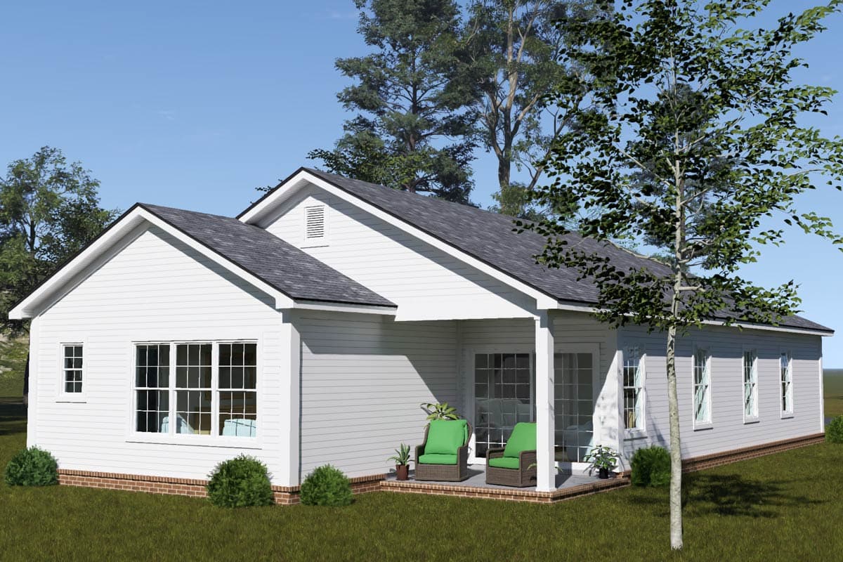 Plan 52549WM: Traditional Craftsman House Plan: 3 Beds, 1-Car Garage, Split Layout - Image #3 - Craftsman, Traditional