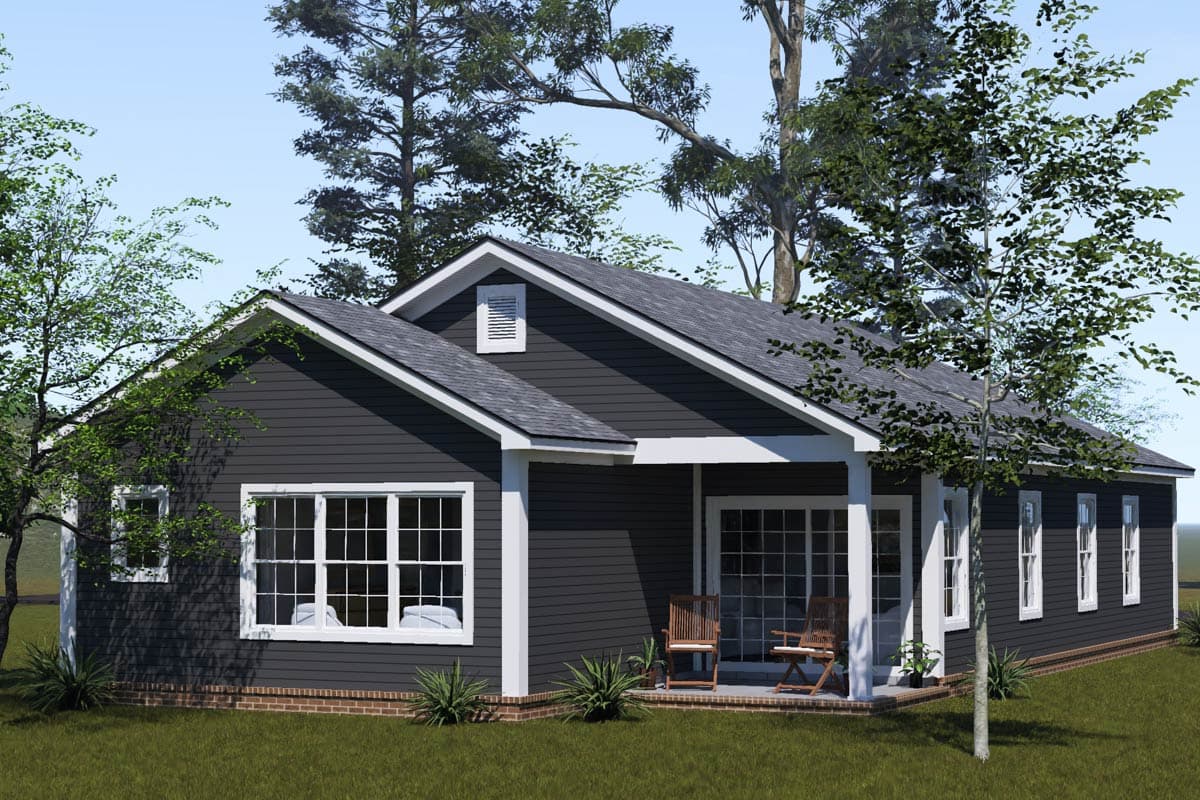 Plan 52550WM: Charming Country House Plan with 4 Split Bedrooms and Walk-in Pantry - Image #4 - Country, Traditional