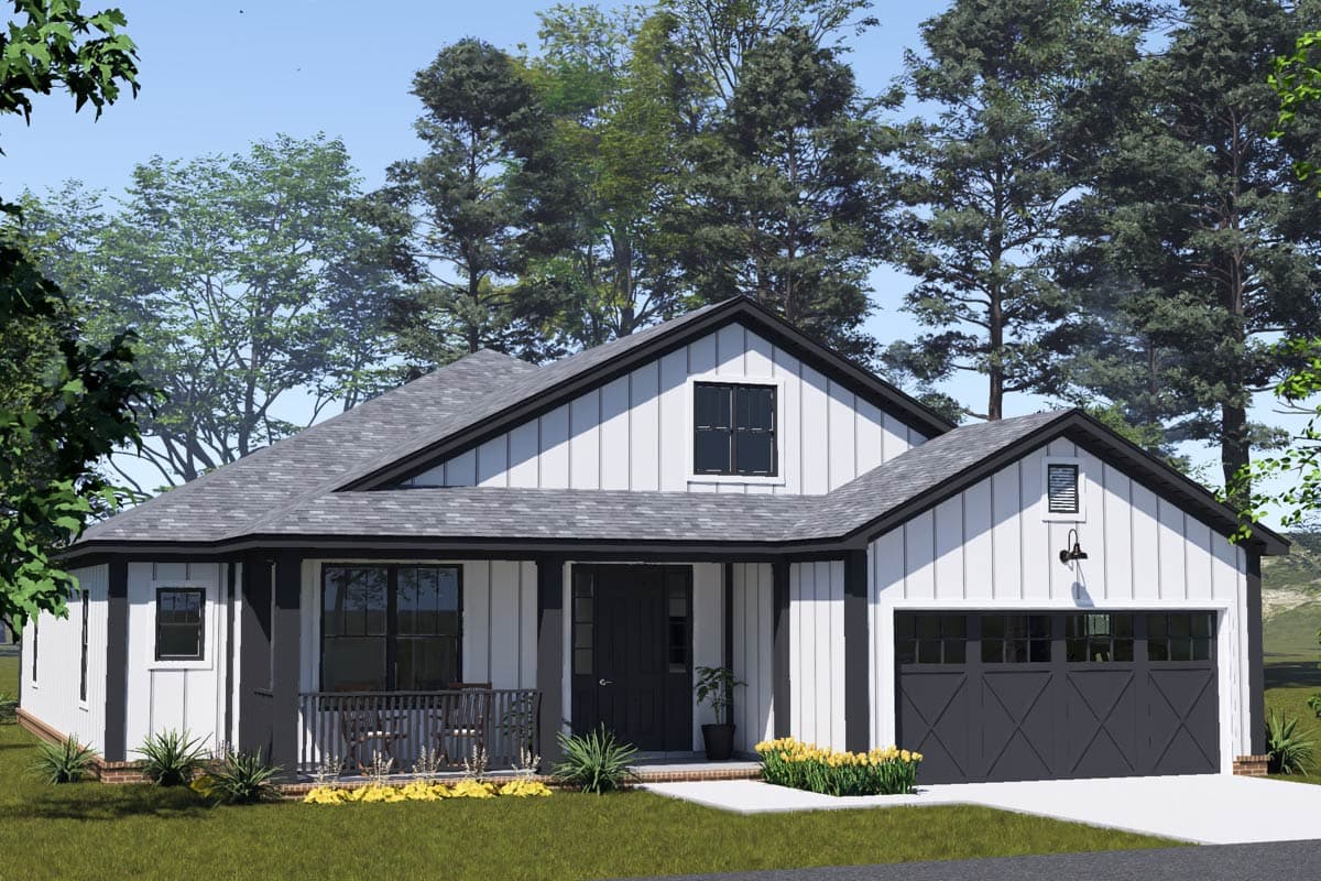 Plan 52551WM: Modern Farmhouse House Plan with 4 Beds and 2-Car Garage - Image #1 - Country, Craftsman, Traditional