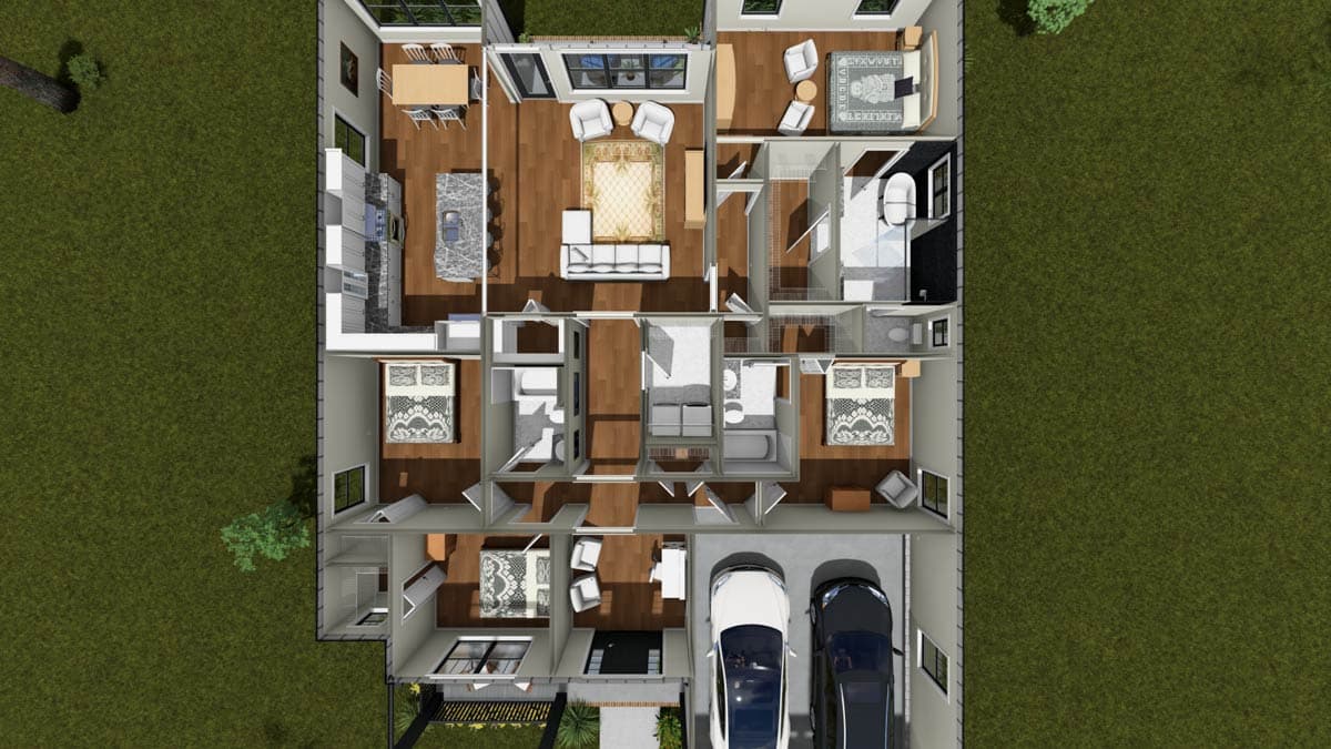 Plan 52551WM: Modern Farmhouse House Plan with 4 Beds and 2-Car Garage - Image #11 - Country, Craftsman, Traditional