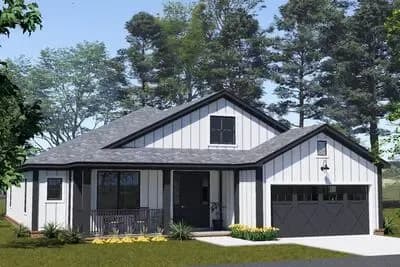 Modern Farmhouse House Plan with 4 Beds and 2-Car Garage