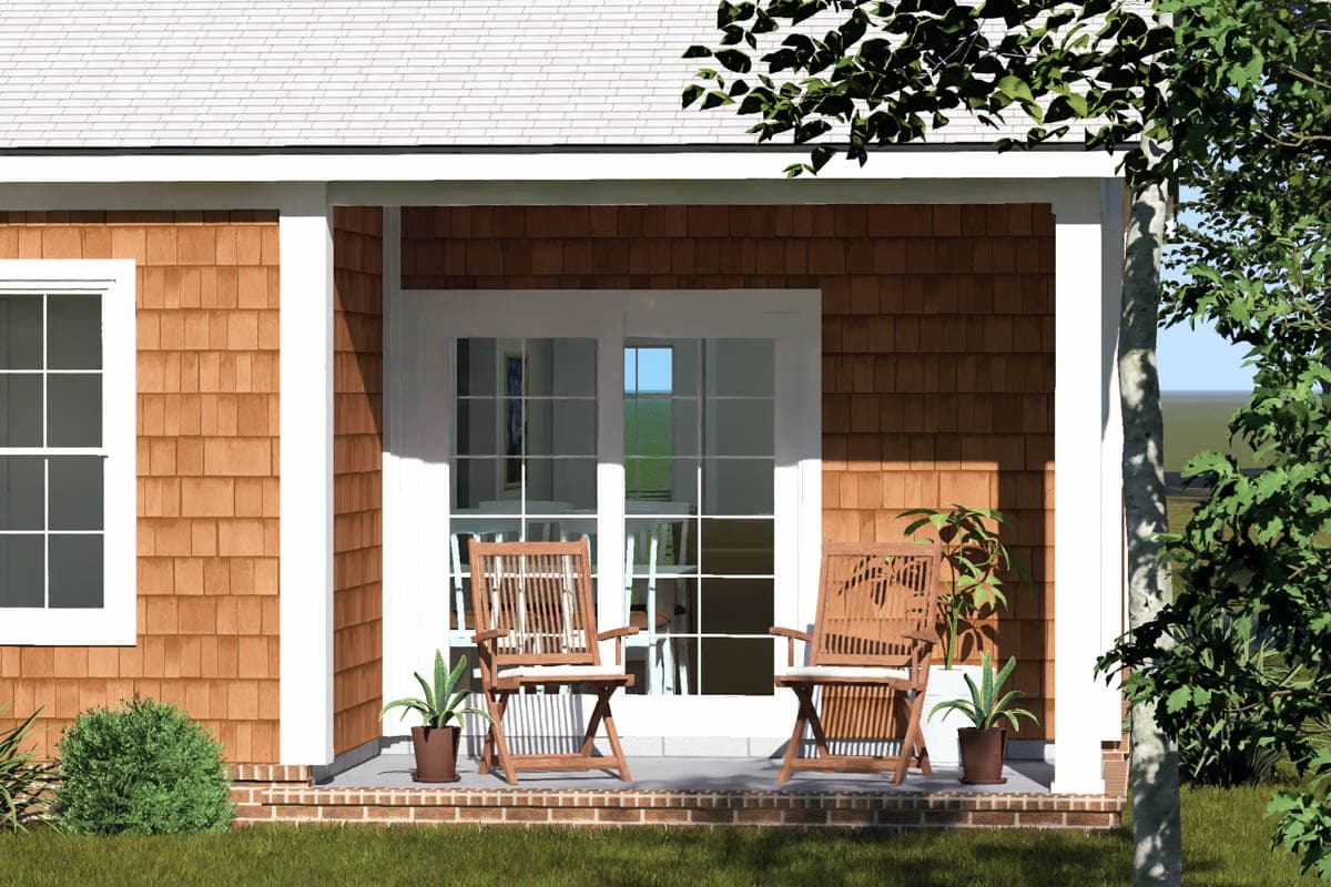 Plan 52552WM: Traditional Cottage House Plan with 2 Split Bedrooms and Vaulted Great Room - Image #5 - Cottage, Traditional