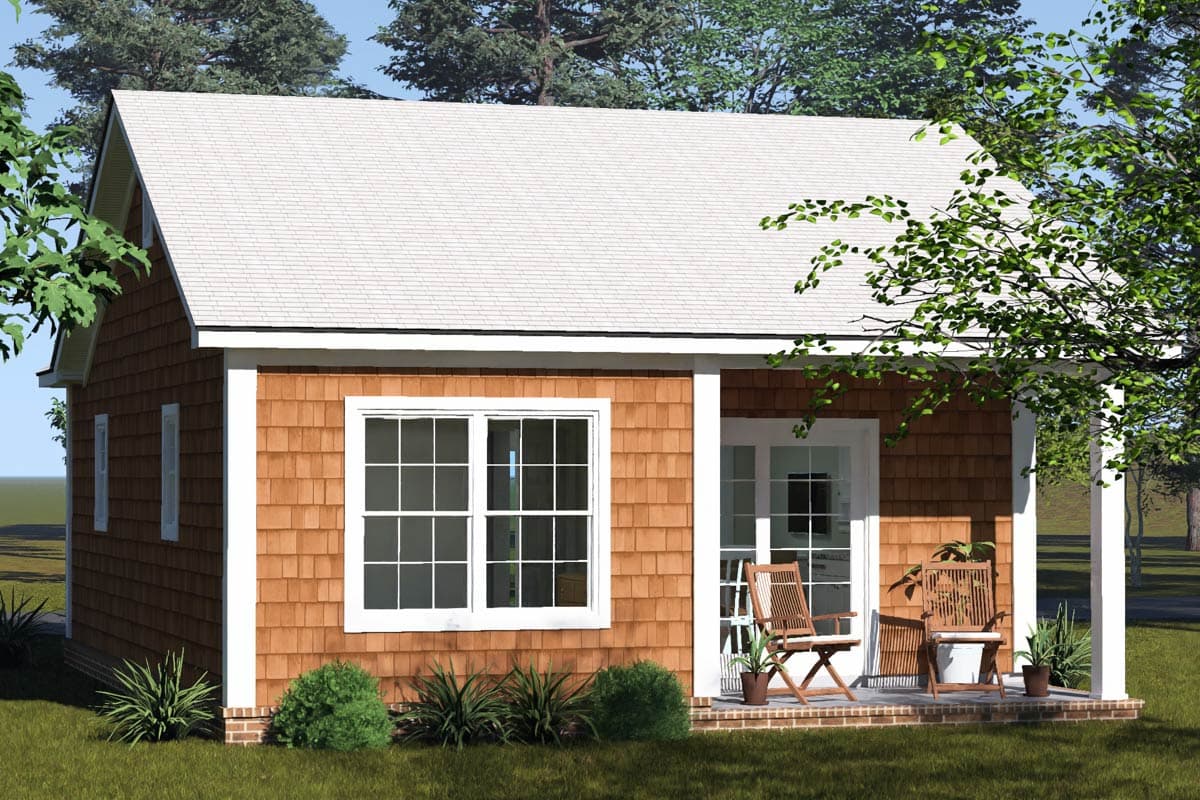 Plan 52552WM: Traditional Cottage House Plan with 2 Split Bedrooms and Vaulted Great Room - Image #6 - Cottage, Traditional