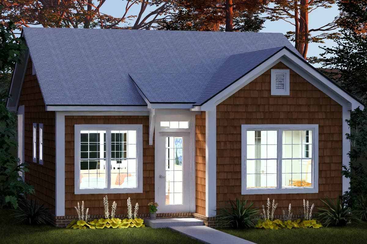Plan 52552WM: Traditional Cottage House Plan with 2 Split Bedrooms and Vaulted Great Room - Image #8 - Cottage, Traditional